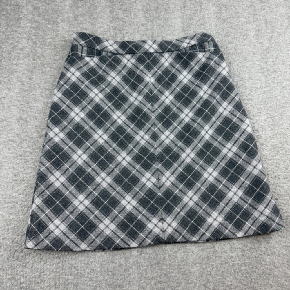 Gap Mini Skirt Women's‎ 4 Gray Plaid Wool Blend A-Line Lined 122413-00-1